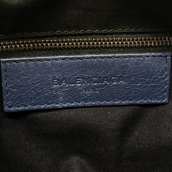 Auth BALENCIAGA Classic Twiggy 409334 Blue Leather Handbag - Picture 14 of 16